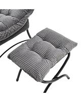 Lazy Chair with Ottoman - Grey