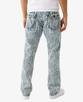True Religion Men's Ricky Distressed Jacquard Rope Jeans