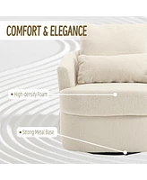 Swivel Barrel Chair, Comfy Round Accent Sofa Chair for Living Room, 360 Degree Swivel Barrel Club Chair, Leisure Arm Chair for Nursery, Hotel, Bedroom