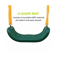 Heavy Duty A-Frame Metal Swing Set with Slide, 2 Weather-Resistant Seats, Easy Assembly, Perfect for Kids Ages 3-8