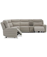 Kristyan -Pc. Fabric Sectional with 2 Power Recliners and Console