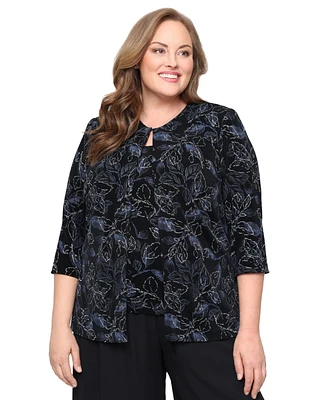 Alex Evenings Plus 2-Pc. 3/4-Sleeve Jacket & Top Set