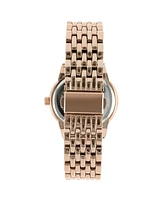 Peugeot Women's Rose Gold 40mm Multi-Function Watch with Crystal Bezel