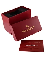 Peugeot Men's 40x24 mm Silver Large Remote Sweep Leather Strap watch