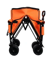 3-in-1 Folding Wagon Cart - 500lb, All-Terrain, Orange