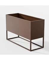 Large Metal Planter with Shelves & Drainage
