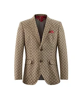 Elie Balleh Boys Brown Slim Fit Logo Blazer