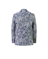 Elie Balleh Boys Blue Paint Splash Brocade Jacket