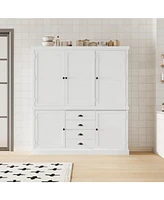 73" Wooden Kitchen Pantry Cabinet