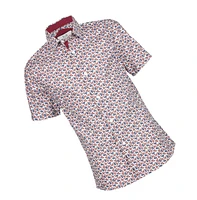 Elie Balleh Big Boys White Short Sleeve Navy Paisley Slim Fit Shirt