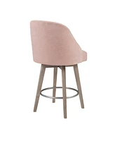 Madison Park 20" Wood Pearce Wide Counter Stool with Swivel Seat