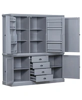 73" Wooden Kitchen Pantry Cabinet