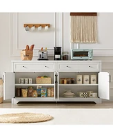 White 61" Tv Cabinet with Storage - Living Room/Bedroom