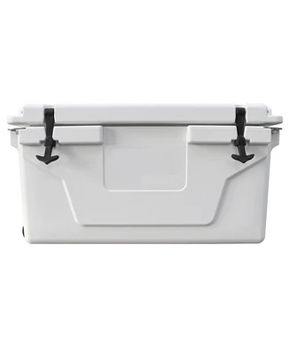 White 65QT Cooler Box - Camping, Fishing, Outdoor