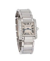 Pre-Owned Cartier Tank Francaise Quartz Watch in White Gold with Diamond Bezel 20mm