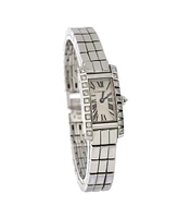 Pre-Owned Cartier Tank Allongee Laniere Quartz Watch in White Gold with Diamond Bezel 14mm