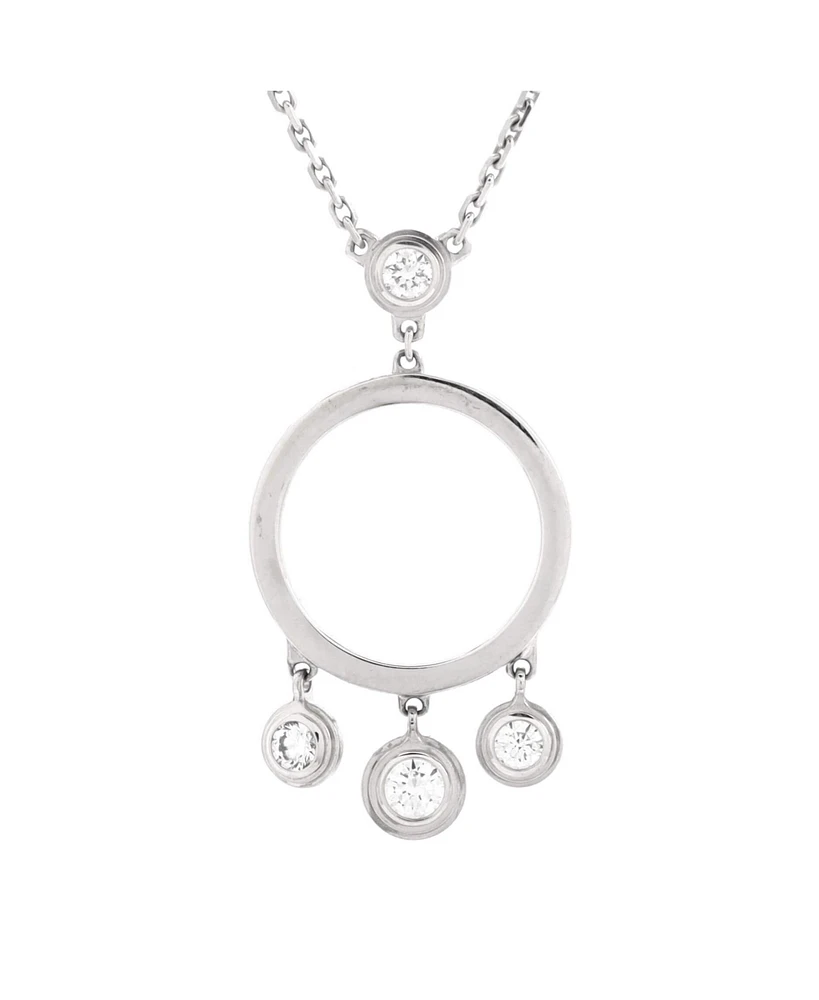 Pre-Owned Cartier Drop Charms Circle Necklace 18K White Gold with Diamonds
