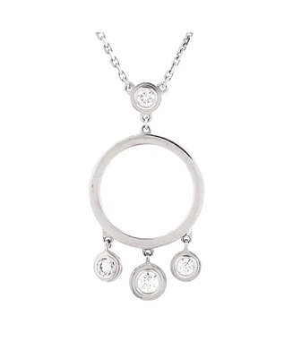 Pre-Owned Cartier Drop Charms Circle Necklace 18K White Gold with Diamonds
