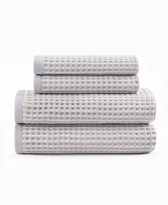Dkny Pure Yarn Dyed Waffle Unbleached Cotton Bath Towel Set