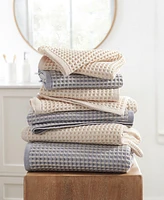 Dkny Pure Yarn Dyed Waffle Unbleached Cotton Bath Towel Set