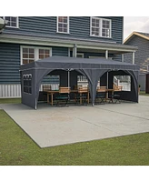 10x20 Pop Up Canopy Tent w/ Sidewalls - Gray