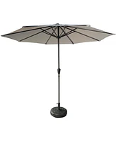 9' Aluminum Patio Umbrella - Tilt & Crank - Gray