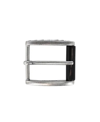 Trafalgar Men's 35mm Italian Side Detailed Solid Brass with Black Stag Horn Roller Harness Belt Buckle