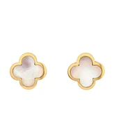 Pre-Owned Van Cleef & Arpels Pure Alhambra Stud Earrings 18K Gold and Mother of Pearl
