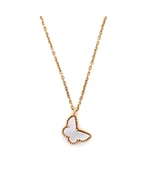 Pre-Owned Van Cleef & Arpels Sweet Alhambra Butterfly Pendant Necklace 18K Gold and Mother of Pearl
