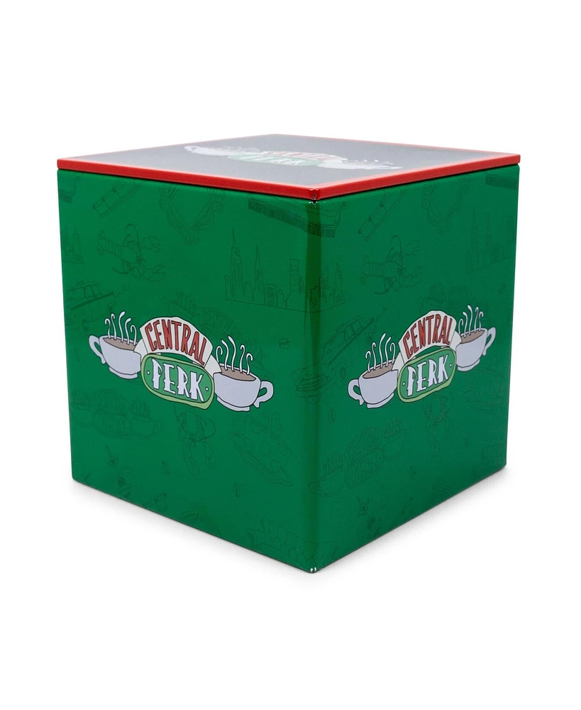 Friends Central Perk 4-Inch Tin Storage Box Cube Organizer with Lid | Basket Container, Cubby Cube Closet Organizer, Home Decor Accessories | Nostalgi