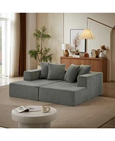 Chenille Sectional Sofa– Modern Upholstered Chaise with Plush Seating, Fixed Cushions, and Versatile Design for Living Room, Bedroom, Office