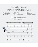 Brightech 104' Ambience Pro Solar 7W Outdoor Led Waterproof String Lights with Remote Control
