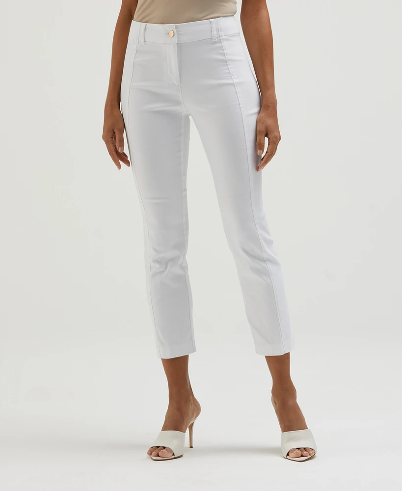 Rafaella Petite Satin Luxe Straight Leg Crop Pull On Pants