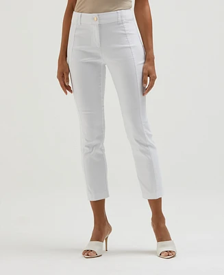 Rafaella Petite Satin Luxe Straight Leg Crop Pull On Pants