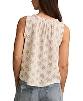 Lucky Brand Women's Floral Print Button-Front Sleeveless Top