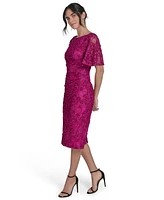 Jessica Howard Women's Lace Flutter-Sleeve Sheath Dress