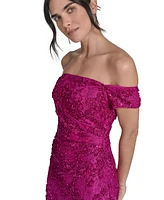 Jessica Howard Petites Soutache Lace Off-The-Shoulder Gown