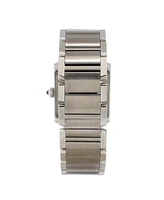 Pre-Owned Cartier Tank Francaise Quartz Watch in Stainless Steel with Diamond Bezel 25mm