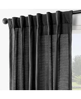 Tan Rustic Weave Sheer Linen Curtains (2 Panels) Rod Pocket Window and Drapes, 50 W X 108 L