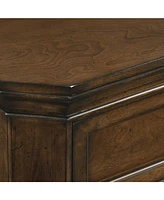 Maderne Traditional Wood 3-Drawer Nightstand, Antique Walnut/Brown