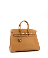 Pre-Owned Hermes Birkin 35 Handbag Brown Ardennes with Gold Hardware
