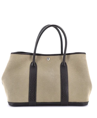 Pre-Owned HERMES Garden Party Tote Toile and Leather