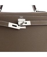 Pre-Owned Hermes Kelly 28 Handbag Grey Epsom with Palladium Hardware