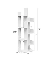 8-Tier Bookshelf Bookcase with 8 Open Compartments Space-Saving Storage Rack