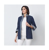 Etcetera Women's Fishnet Jacquard Denim Coat Marseille