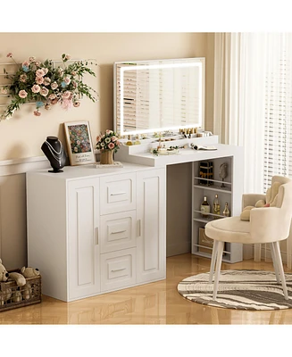 Makeup Vanity Desk with Mirror & Storage
