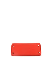 Pre-Owned Hermes Kelly 28 Handbag Red Clemence with Palladium Hardware