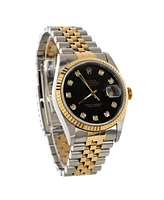 Pre-Owned Rolex Oyster Perpetual Datejust Automatic Watch in Stainless Steel and Gold with Diamond Markers 36mm
