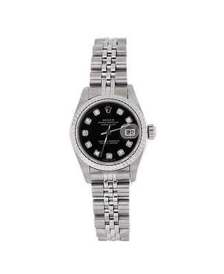 Pre-Owned Rolex Oyster Perpetual Datejust Automatic Watch in Stainless Steel and White Gold with Diamond Markers 26mm
