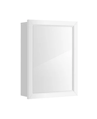 Mirrored Bathroom Medicine Cabinet with Single Door and Adjustable Shelf